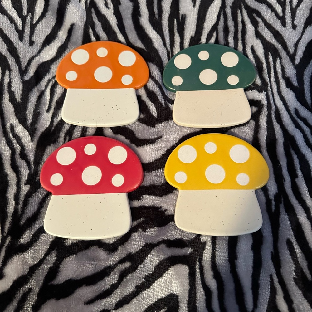 Colorful Mushroom Coasters Set
